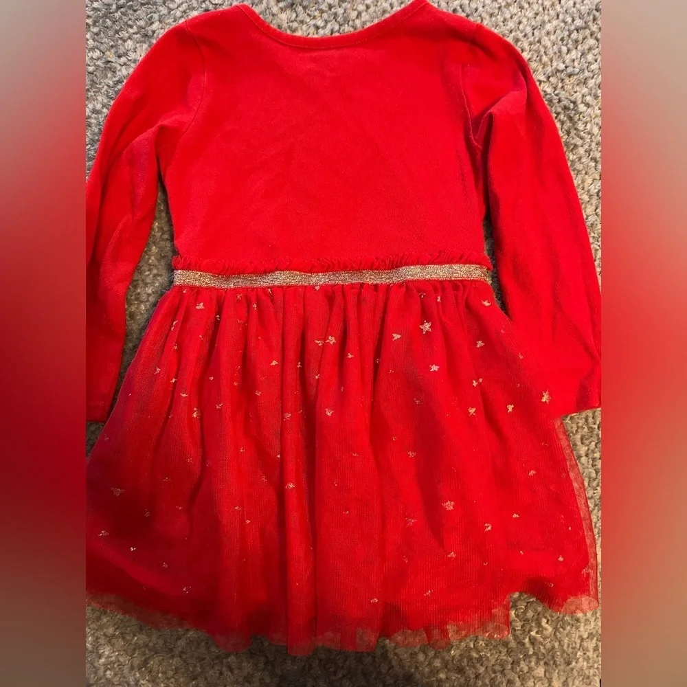 Cat & Jack Red Dress with Gold Accents
